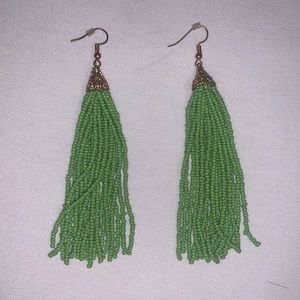 Green Statement Earrings